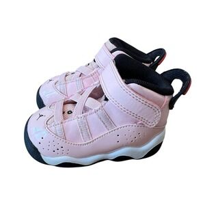 Jordan 6 Rings‎ Toddler Shoes Pink/Black Jumpman Sneakers 323420-602 Size 4C